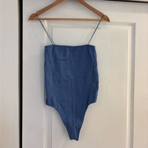 Girls' Blue Ribbed Body Suit